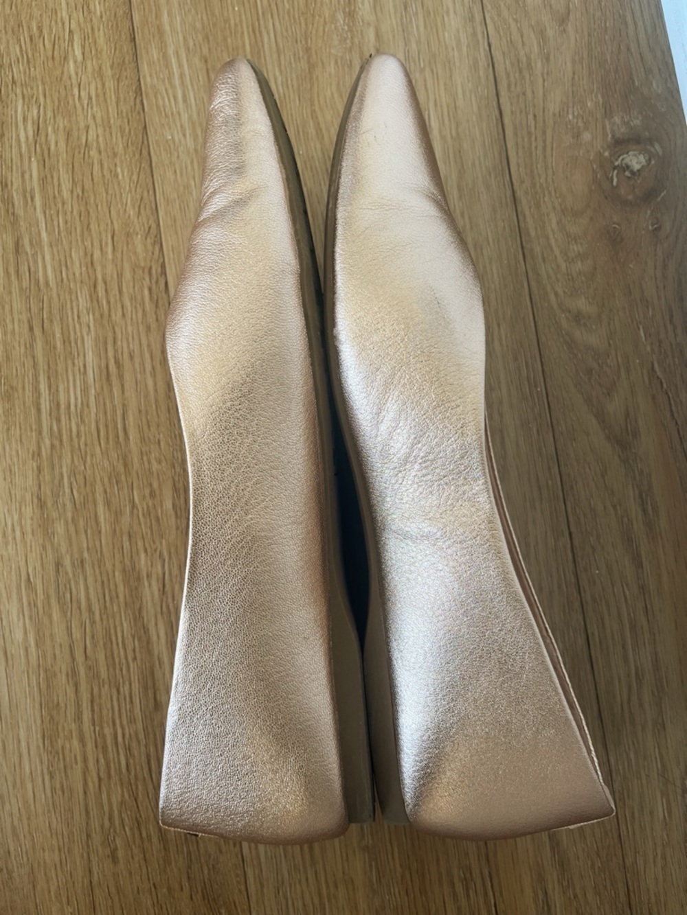 Birdies Goldfinch Leather Point Toe Ballet Flats Rose Gold, 7.5 - Picture 7 of 12